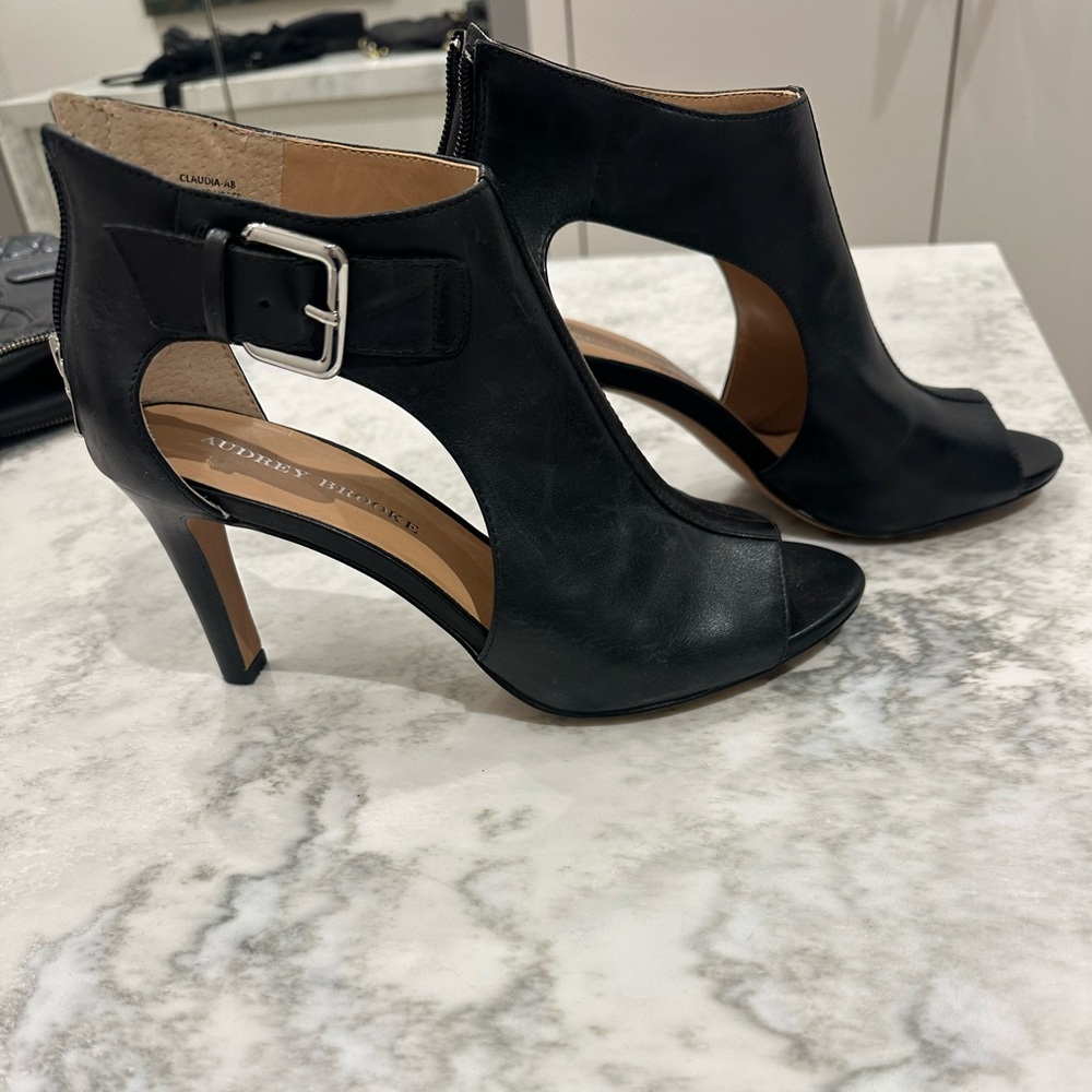 Audrey Brooke Black Cutout Heels